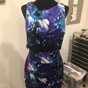 Purple & Black flower Dress